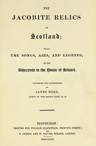 Hogg Jacobite Relics 1819